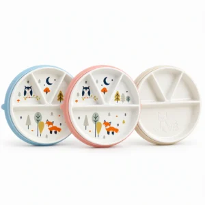 okiboo ceramic plate for kids pink and blue sets